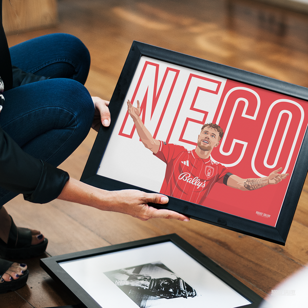 Neco Williams 2026 Player of the Season Nottingham Forest full-back poster – limited edition wall art