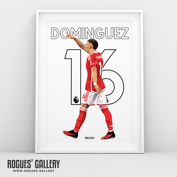 Nicolas Dominguez Nottingham Forest midfielder 16 A3 print Argentina