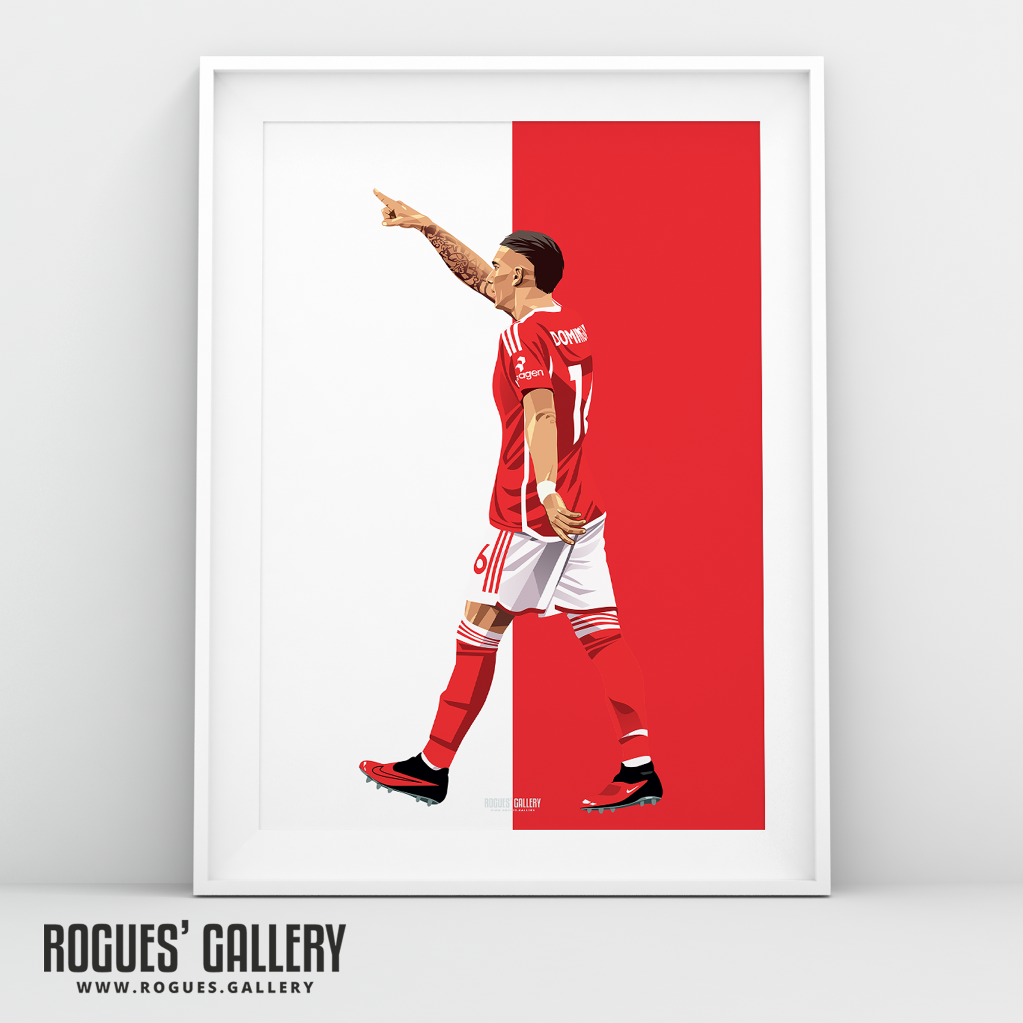 Nicolas Dominguez Nottingham Forest midfielder A3 print Argentina