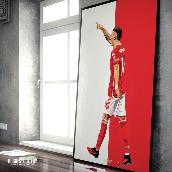 Nicolas Dominguez Nottingham Forest midfielder A1 print Argentina