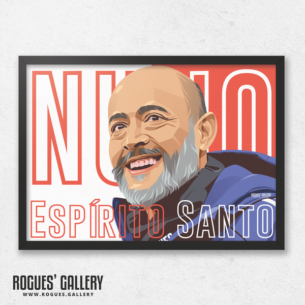Nuno Espirito Santo Nottingham Forest head coach A3 print