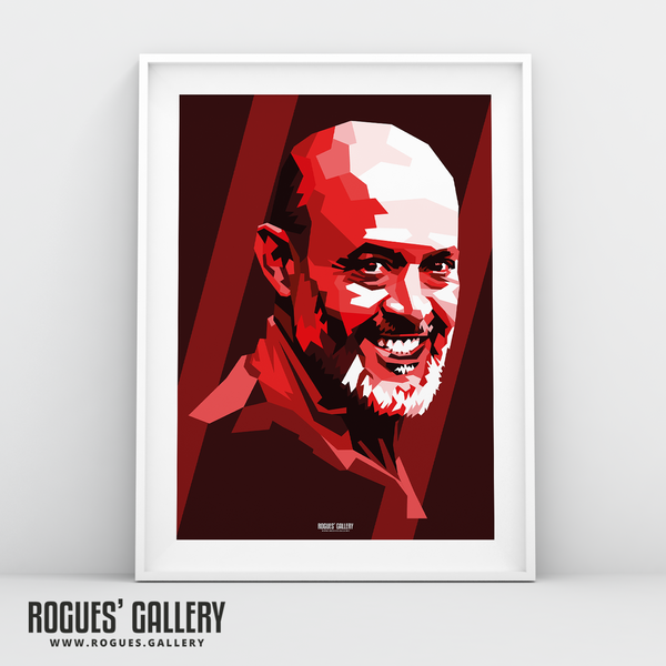 Nuno Espírito Santo modern Nottingham Forest coach A3 print Red