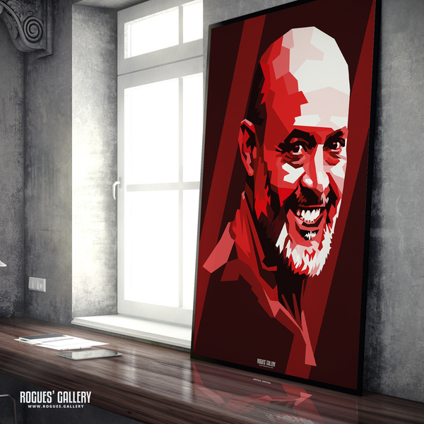 Nuno Espírito Santo modern Nottingham Forest coach poster Red