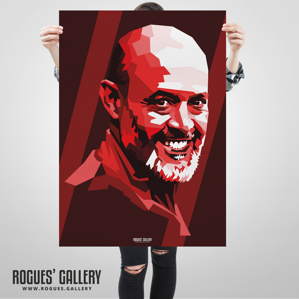 Nuno Espírito Santo modern signed Nottingham Forest memorabilia coach poster Red