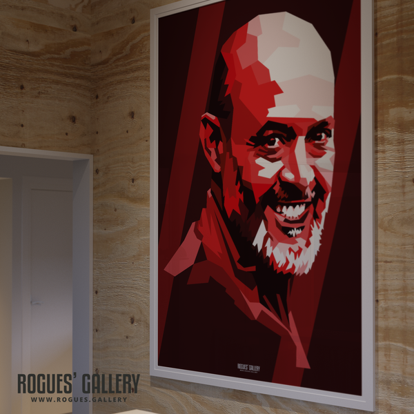 Nuno Espírito Santo modern Nottingham Forest coach signed poster Red