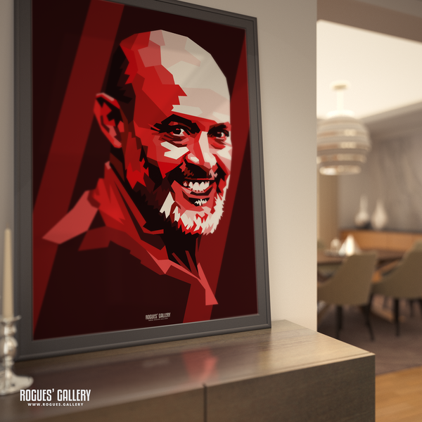 Nuno Espírito Santo modern Nottingham Forest coach A1 print Red