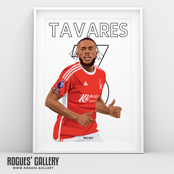 Nuno Tavares Nottingham Forest 3 full back A3 print