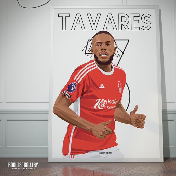 Nuno Tavares Nottingham Forest 3 full back A0 print