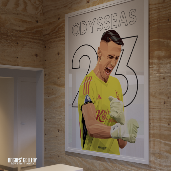 Odysseas Vlachodimos - Nottingham Forest - A0, A1, A2 or A3 Name & Number Prints (Odysseas Version)