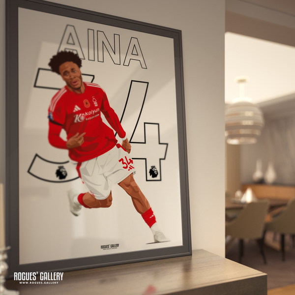 Ola Aina Nottingham Forest full back 34 A1 print Nigeria goal