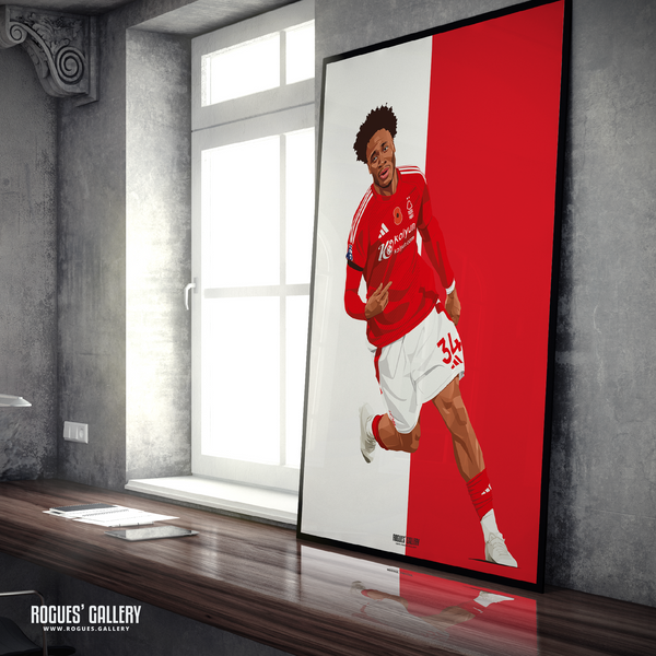 Ola Aina Nottingham Forest full back Reds A1 print goal celebration