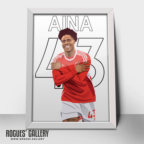 Ola Aina 43 Nottingham Forest full back A2 print