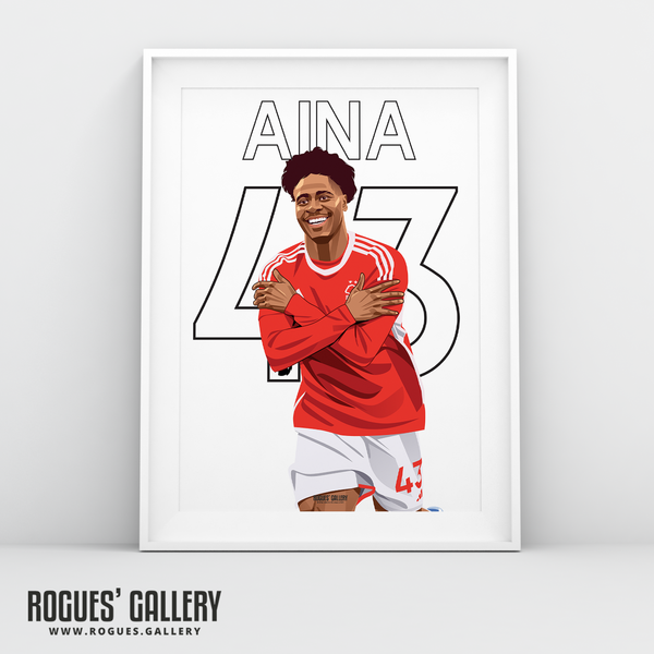 Ola Aina 43 Nottingham Forest full back A3 print