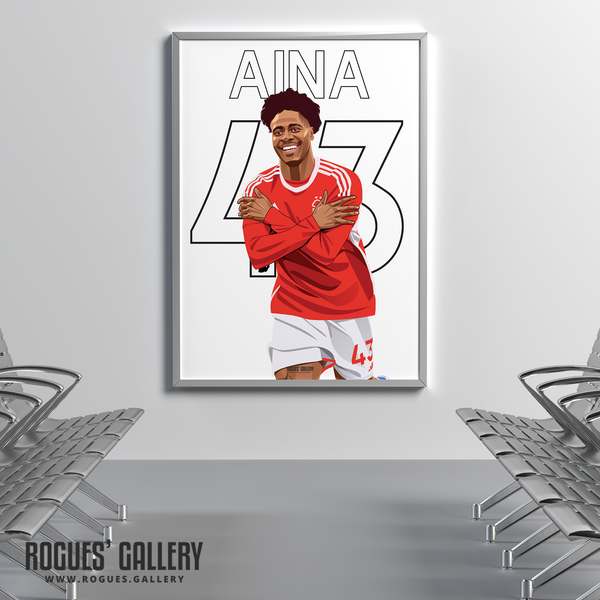 Ola Aina 43 Nottingham Forest full back poster goal