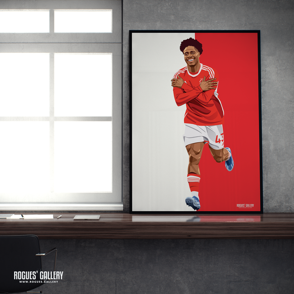Ola Aina Nottingham Forest wing back poster red NFFC