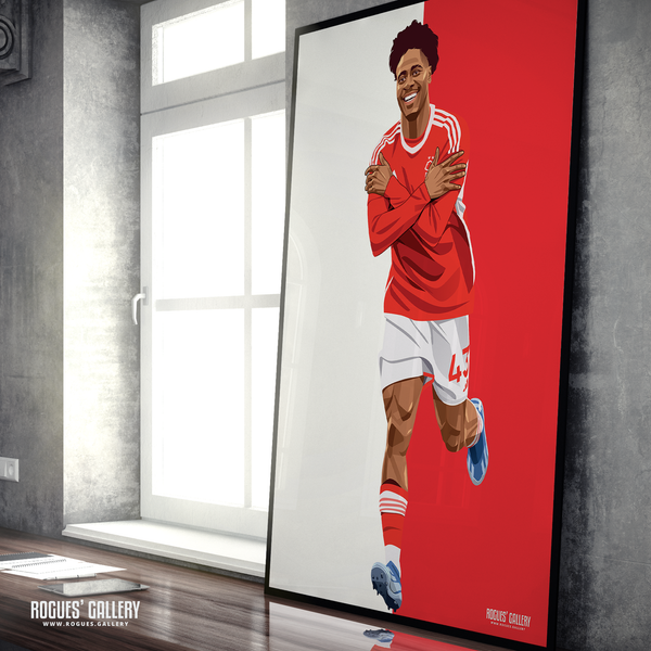 Ola Aina Nottingham Forest full back A1 print red