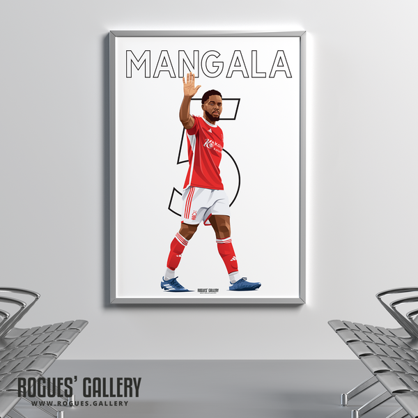 Orel Mangala 5 signed Nottingham Forest memorabilia poster