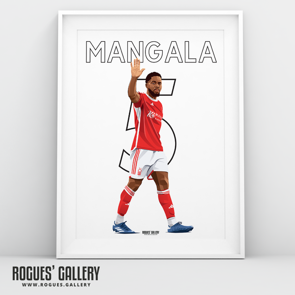 Orel Mangala 5 Nottingham Forest midfielder A3 print