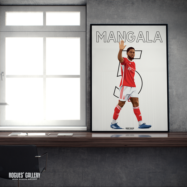 Orel Mangala 5 Nottingham Forest midfielder poster City Ground
