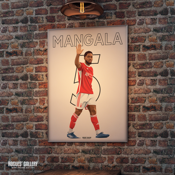 Orel Mangala 5 Nottingham Forest midfielder signed poster