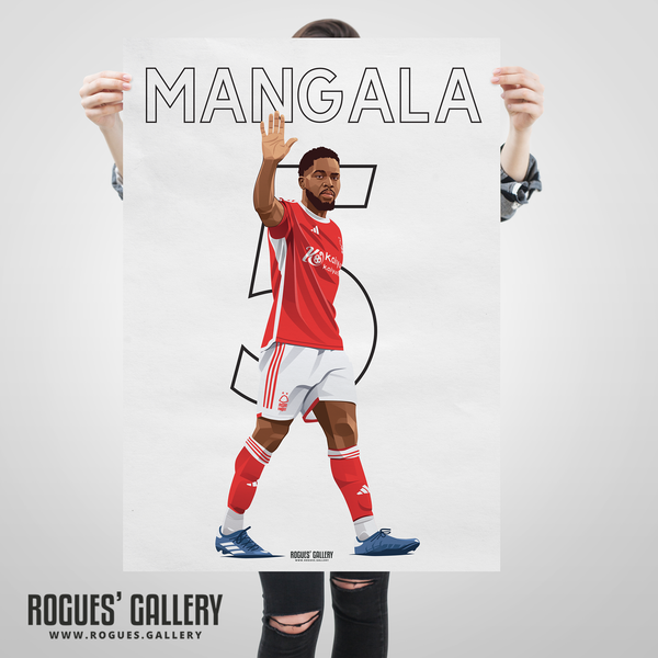 Orel Mangala 5 Nottingham Forest signed memorabilia midfielder poster