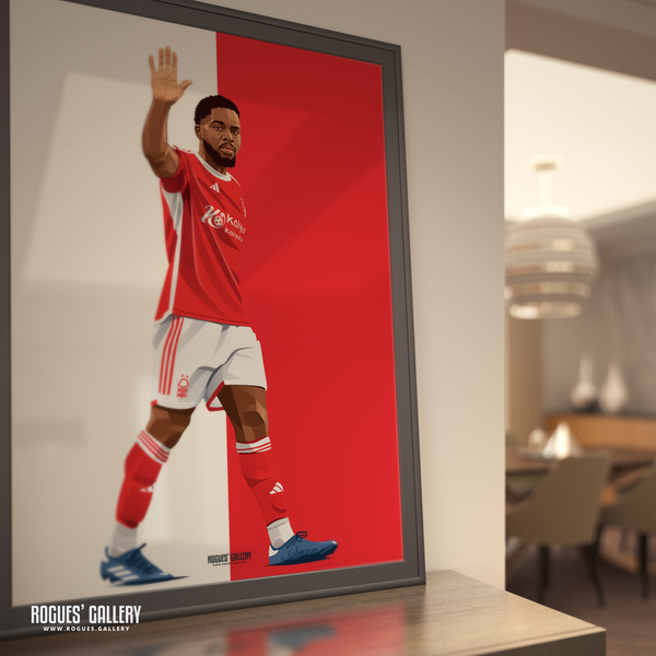 Orel Mangala Red signed Nottingham Forest memorabilia  midfielder poster