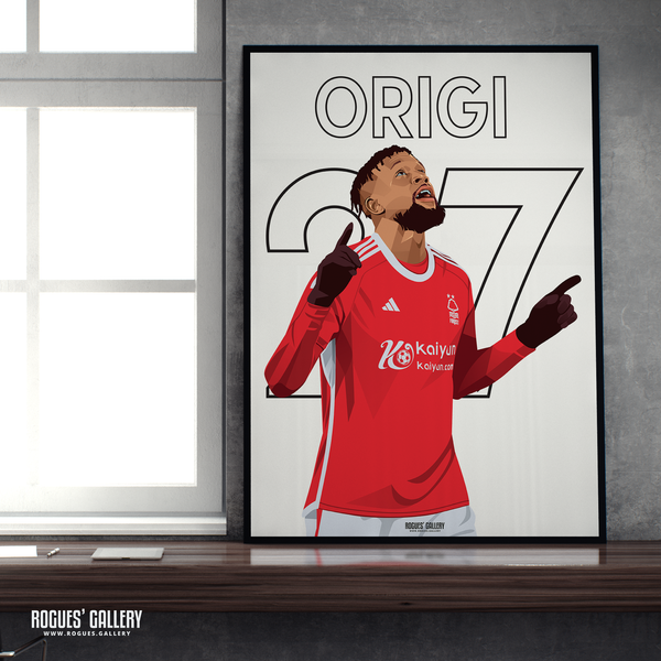 Divock Origi Nottingham Forest A2 print striker 27