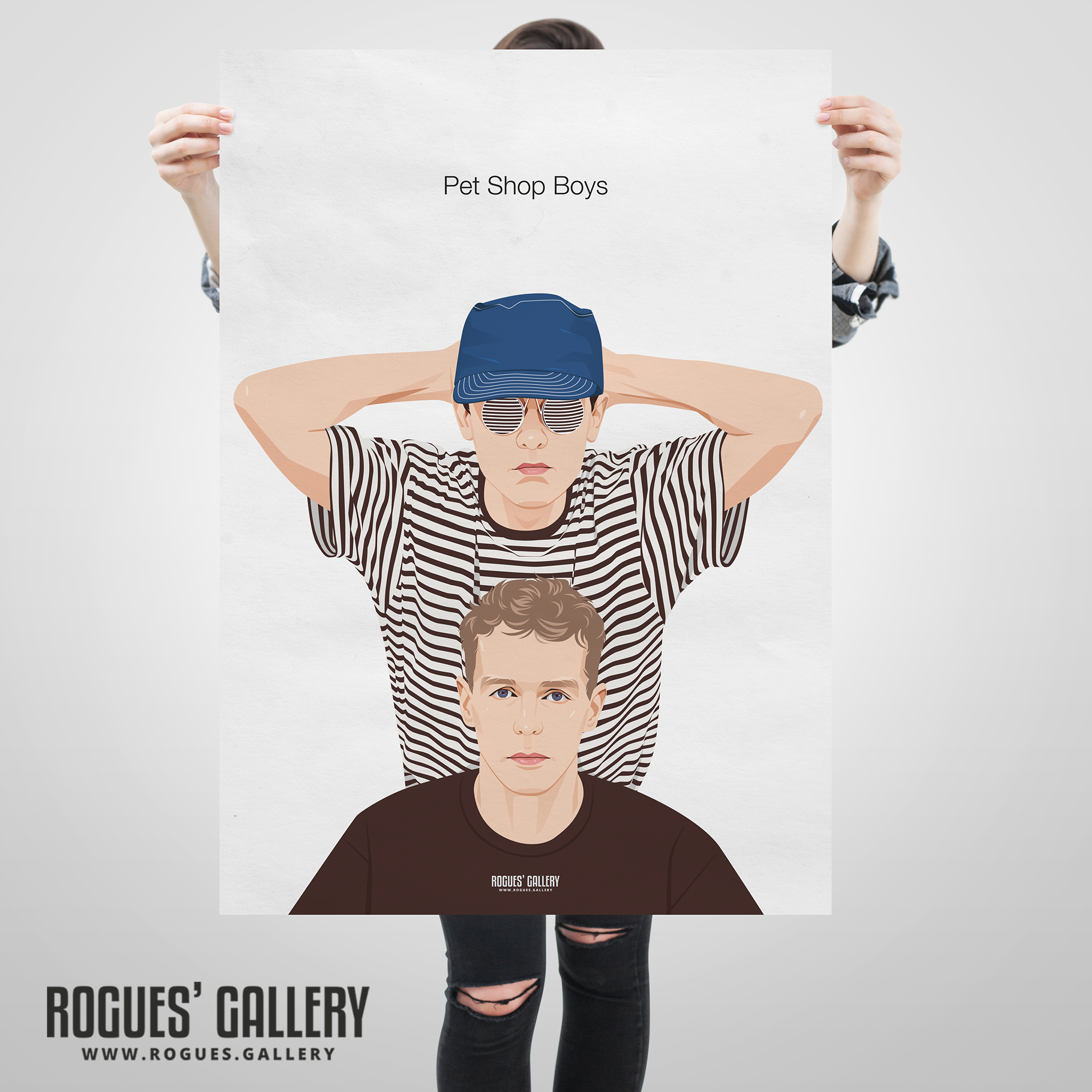 Pet Shop Boys Tennant Lowe pop music retro portrait poster Paninaro 