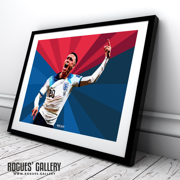 Phil Foden England Manchester City Euro 2024 A2 print goal art