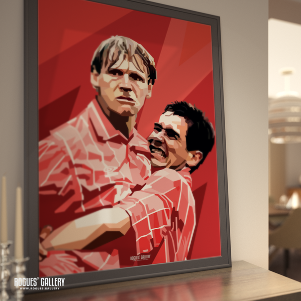 Psycho Stuart Pearce Nigel Clough Nottingham Forest celebrate goal A0 print