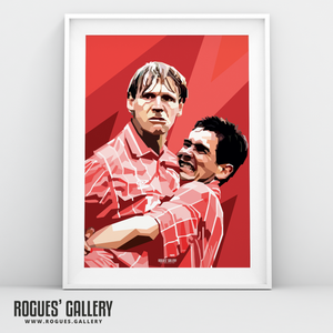 Psycho Stuart Pearce Nigel Clough Nottingham Forest celebrate goal A3 print