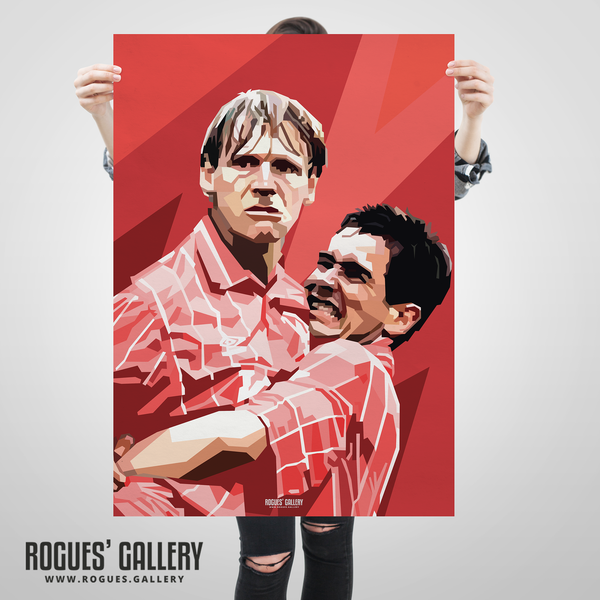 Psycho Stuart Pearce Nigel Clough Nottingham Forest poster celebrate goal 