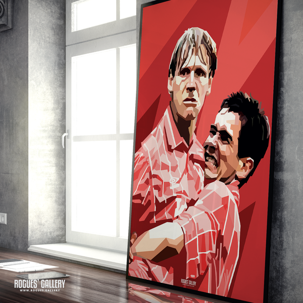 Psycho Stuart Pearce Nigel Clough Nottingham Forest celebrate goal A1 print