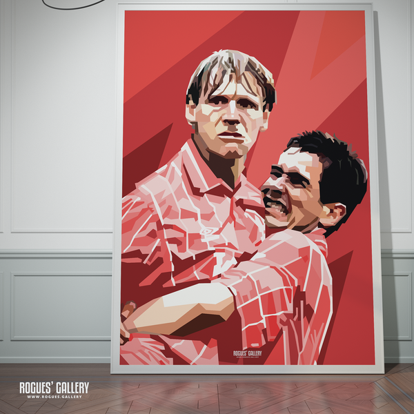 Psycho Stuart Pearce Nigel Clough Nottingham Forest poster celebrate goal City Ground