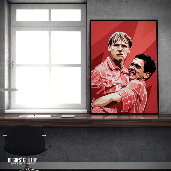 Psycho Stuart Pearce Nigel Clough Nottingham Forest celebrate goal A2 print