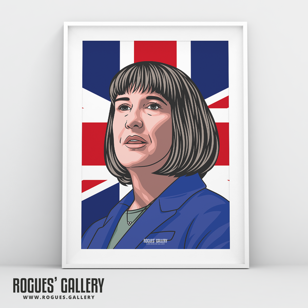 Rachel Reeves portrait Union Jack A3 print Labour chancellor 