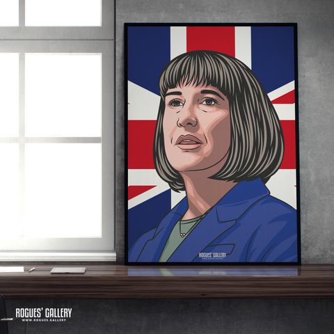 Rachel Reeves portrait Union Jack A2 print Labour chancellor 