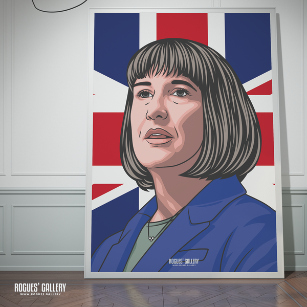 Rachel Reeves portrait Union Jack poster Labour chancellor tax