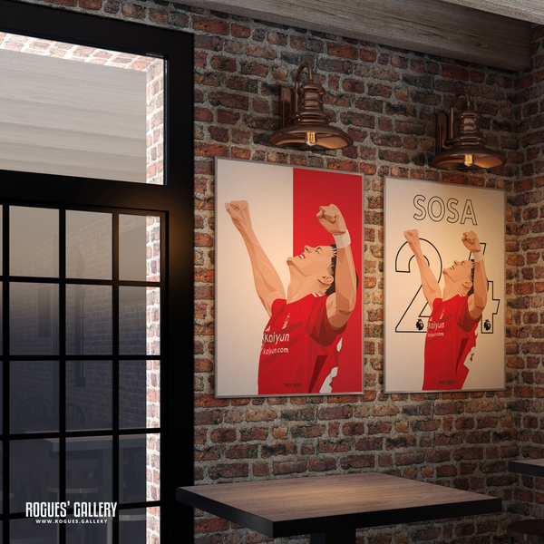 Ramon Sosa Nottingham Forest memorabilia framed posters