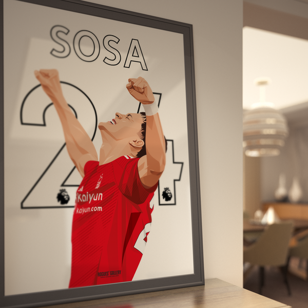 Ramon Sosa Nottingham Forest winger 24 A0 print Argentine