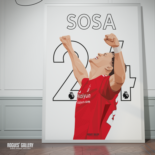 Ramon Sosa Nottingham Forest winger 24 poster Argentine