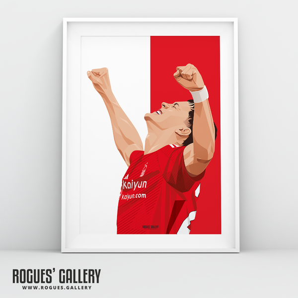 Ramon Sosa Nottingham Forest forward Red A3 print Argentine