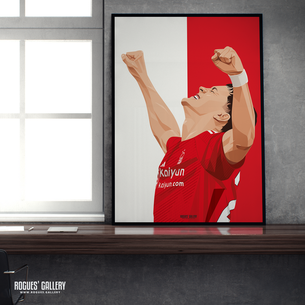 Ramon Sosa Nottingham Forest forward Red A2 print Argentine