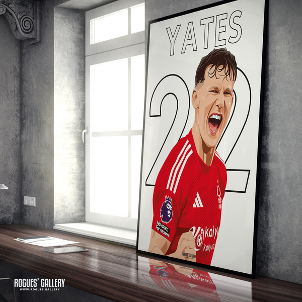 Ryan Yates Nottingham Forest 22 captain A1 print