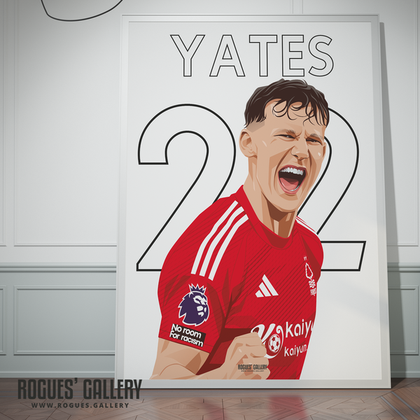 Ryan Yates Nottingham Forest 22 captain A0 print