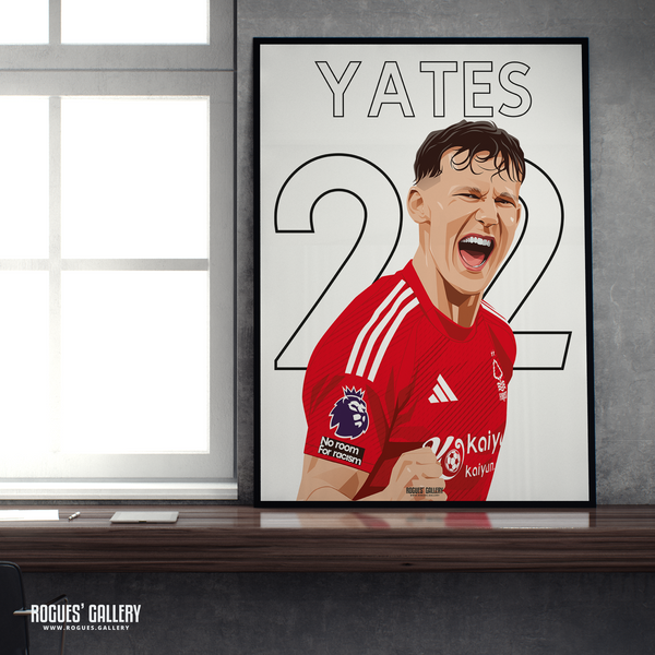 Ryan Yates Nottingham Forest 22 captain A2 print