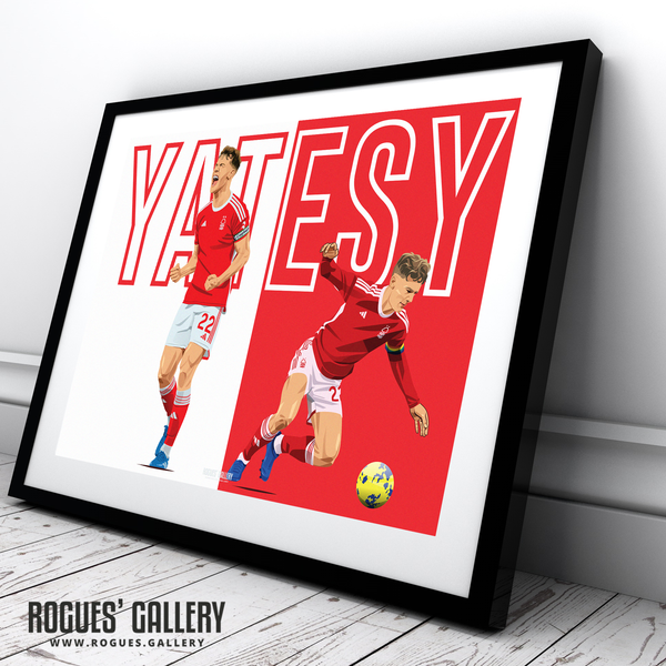 Ryan Yates Nottingham Forest A0 Poster print modern art midfield captain standing