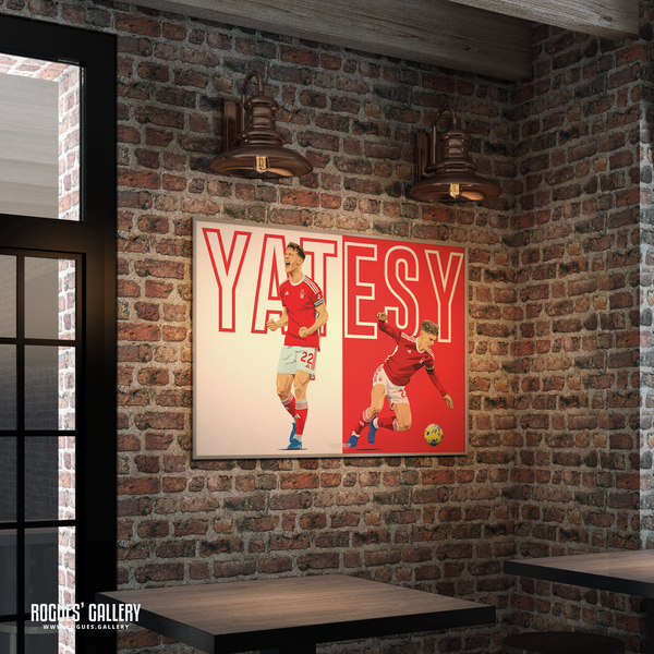 Ryan Yates Nottingham Forest memorabilia poster modern art midfield captain standing