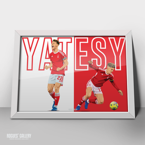 Ryan Yates Nottingham Forest A2 print modern art midfield captain standing