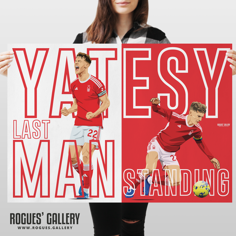 Ryan Yates Nottingham Forest A1 print modern art midfield captain last man standing
